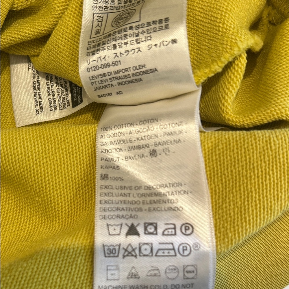Levi's Men's Bright Yellow Crewneck Sweater - Picture 6 of 6